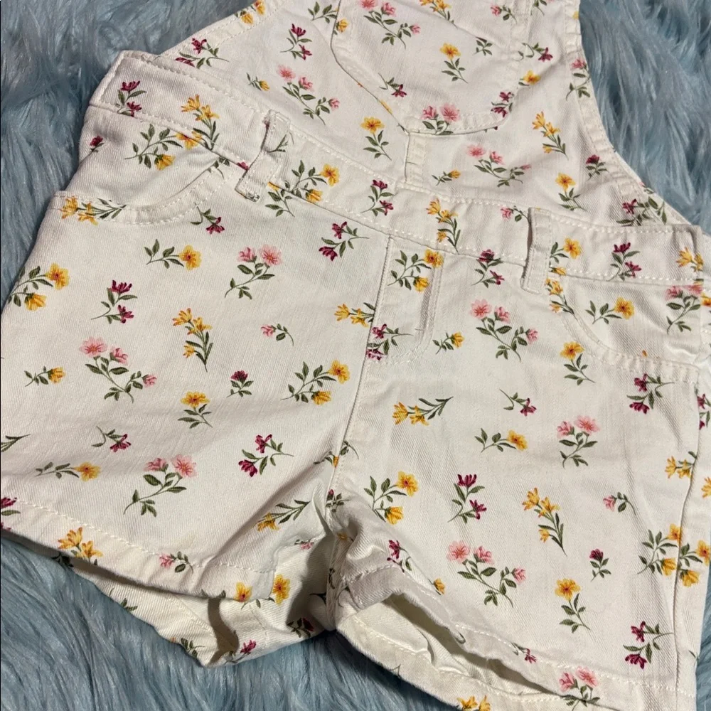 The Children's Place Floral Patterned White Overalls Sz 4T